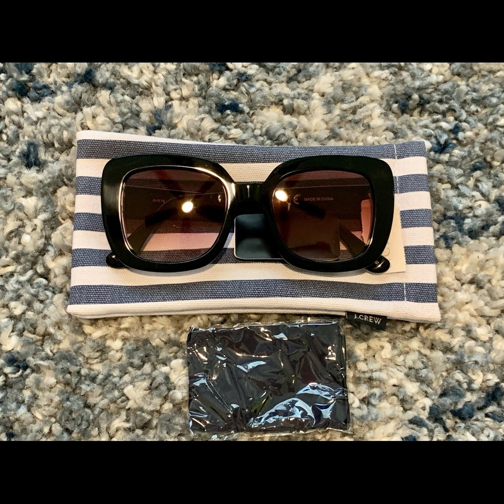 J.Crew Black Oversized Square Sunglasses